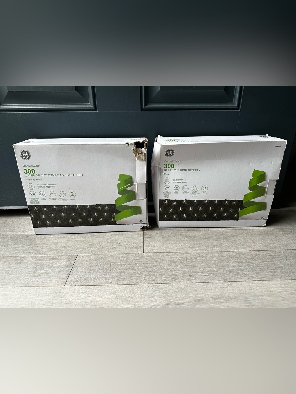 Set Of 2 NEW GE ConstantON 300 Net High Density Clear Lights 6ftx4ft Christmas